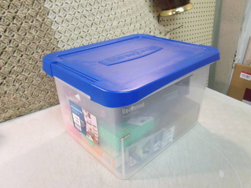 lot 171 image: Banker Box Plastic File Box Full of...