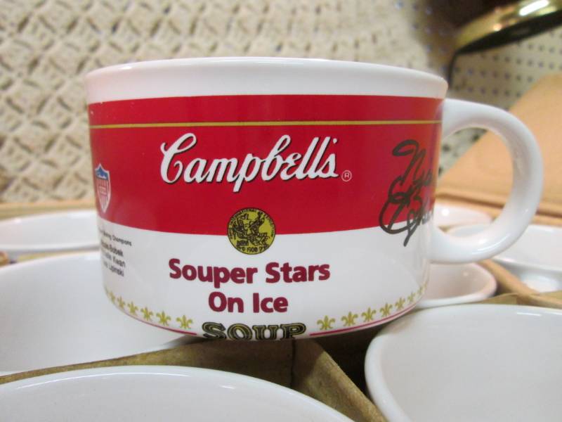 lot 190 image: Case of 24 Ceramic Campbells Soup S...