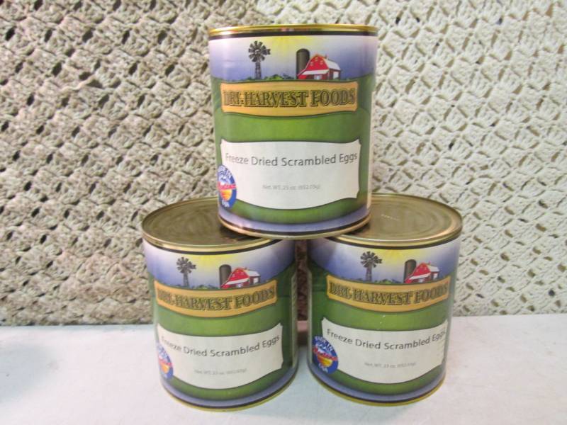lot 223 image: 3 Large Cans of Freeze Dried Scramb...