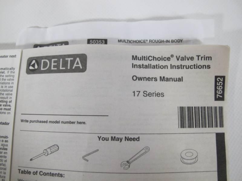 lot 13 image: DELTA MultiChoice Universal Tub  Shower Rough - Universal Inlets  Outlets with FaucetShowerheadHandle