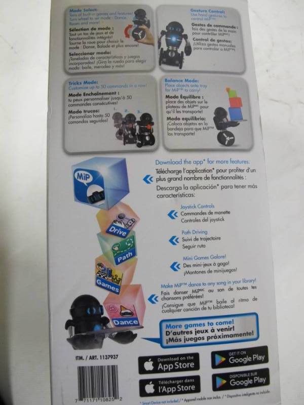 lot 27 image: WowWee MiP Toy Robot - Black