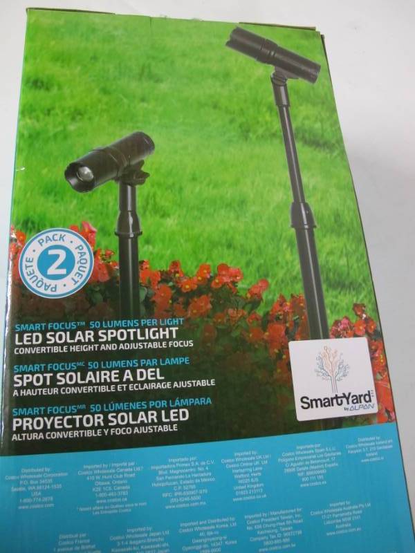 lot 34 image: SmartYard by Alpan LED Solar Spotlight 2-Light Pack, 50 Lumens per Light