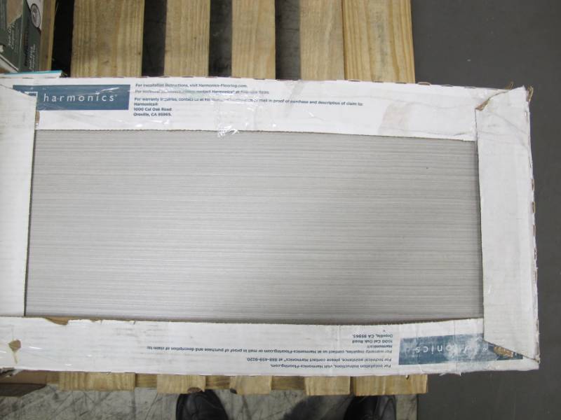 lot F31 image: 7 Boxes of Harmonics Porcelain Tiles in Linen Gray 12 x 24 Tiles - 5 per Box
