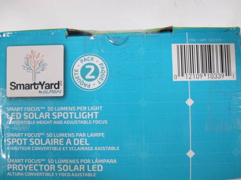 lot 3 image: SmartYard by Alpan LED Solar Spotlight 2-Light Pack, 50 Lumens per Light