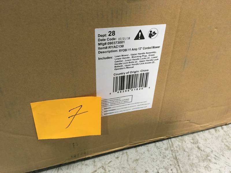 RYOBI 13 in. 11 Amp Corded Electric Walk Behind Push Mower in like new condition