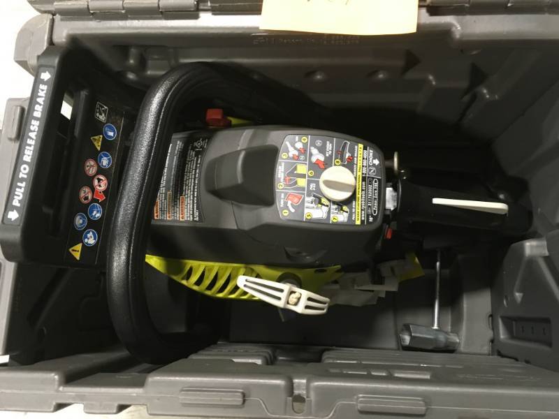 RYOBI 16 in. 37cc 2-Cycle Gas Chainsaw with Heavy-Duty Case in good condition