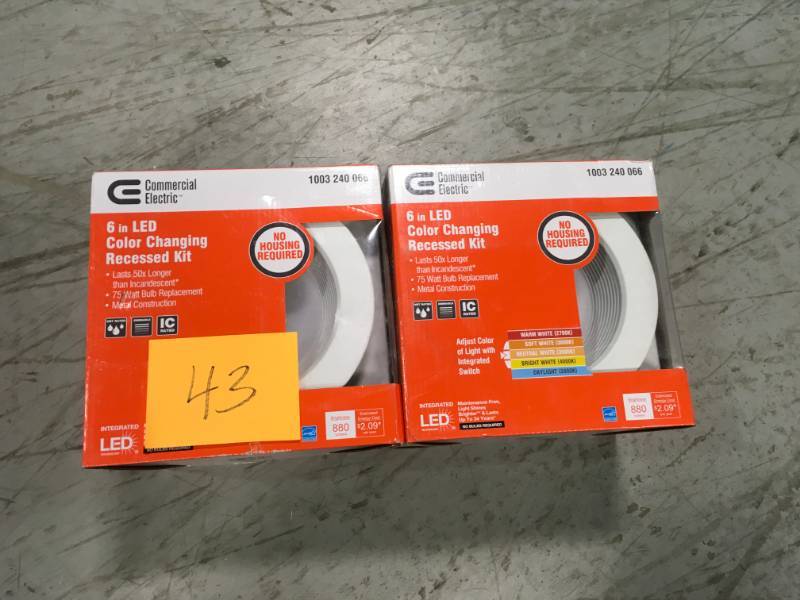 Commercial Electric Easy-Up 6 in. Deep Baffle Color Selectable Canless LED Recessed Kit in good condition