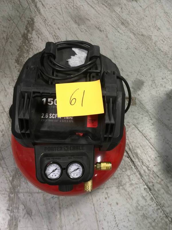 Porter-Cable 6 Gal. 150 PSI Portable Electric Pancake Air Compressor in good condition