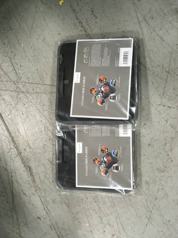 13 in. L x 23.6 in. W x 12 in. D X-Large Foldable Box-Black LOT OF TWO 1013799 in good condition