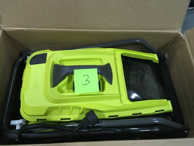 lot 3 image: RYOBI 13 in. 11 Amp Corded Electric Walk Behind Push Mower in very good condition