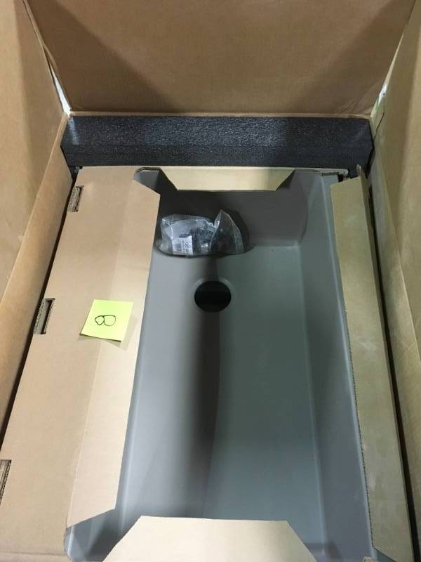 lot 8 image: Blanco Diamond Dual Mount Granite Composite 32.5 in. 1-Hole Super Single Bowl Kitchen Sink in Truffle not used