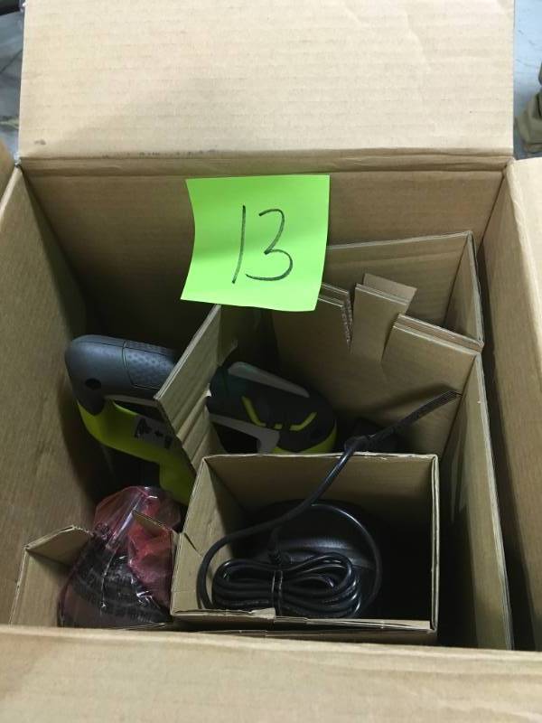 lot 13 image: RYOBI ONE 18-Volt Lithium-Ion String TrimmerEdger and Blower Combo Kit 2.0 Ah Battery and Charger Included in very good condition