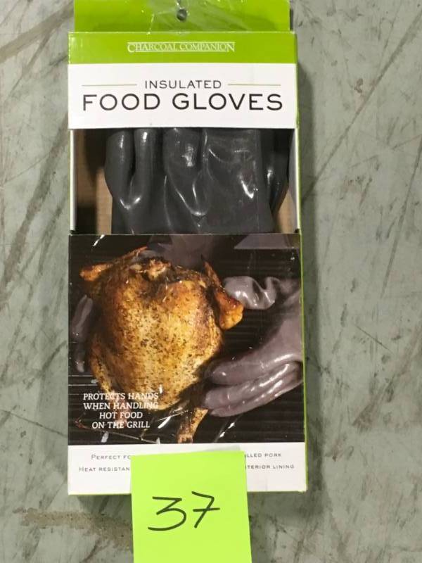 lot 37 image: Charcoal Companion Pair of Insulated Food Gloves not used