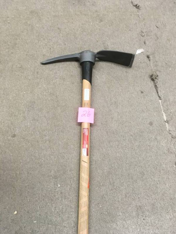 lot 26 image: Husky 5 lb. Pick Mattock with 36 in. Hardwood Handle in good condition