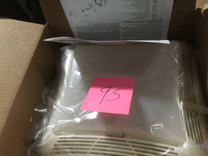 lot 95 image: NuTone 50 CFM Ceiling Bathroom Exhaust Fan with Light in good condition