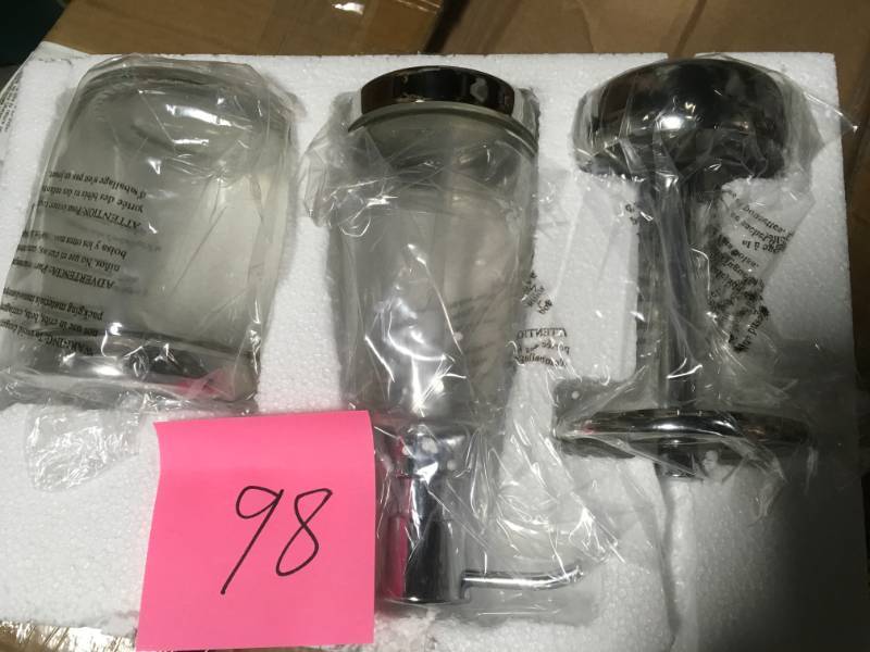 lot 98 image: Delta Bathroom Countertop Accessory Kit Polished Chrome 3-Piece in good condition