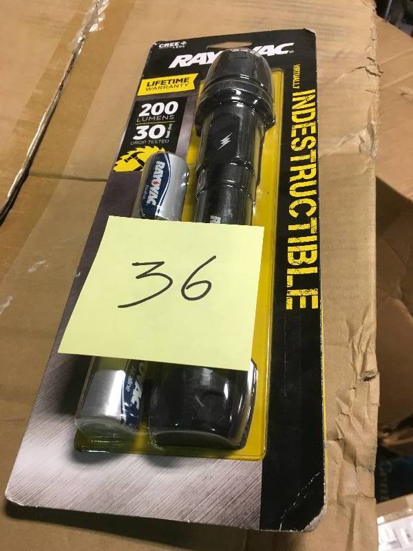 lot 36 image: Rayovac Workhorse Pro 3C LED Virtually Indestructible Flashlight in good condition