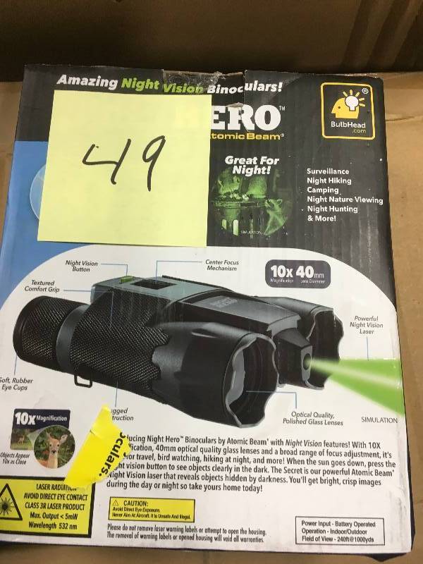 lot 49 image: Night Vision 10x Binoculars in good condition
