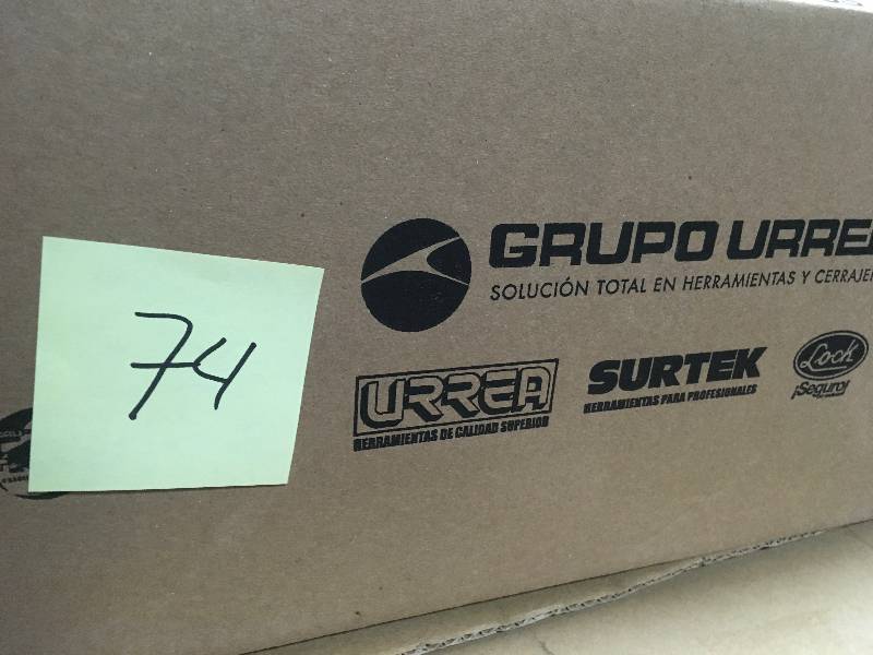 lot 74 image: URREA Heavy Duty Metal Tool Box - 17 in. X 7 12 in. X 7 in. not used