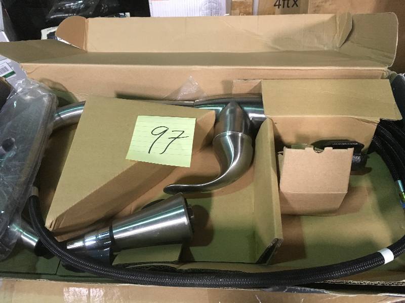 lot 97 image: Glacier Bay Market Single-Handle Pull-Down Kitchen Faucet with TurboSpray and FastMount in Stainless Steel in good condition