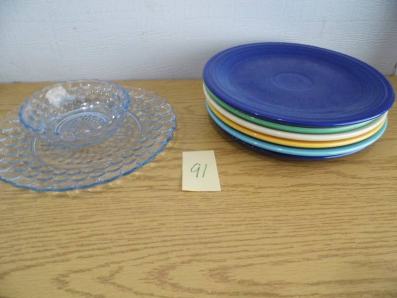 6 Fiesta Plates - Bubble Glass PlateBowl