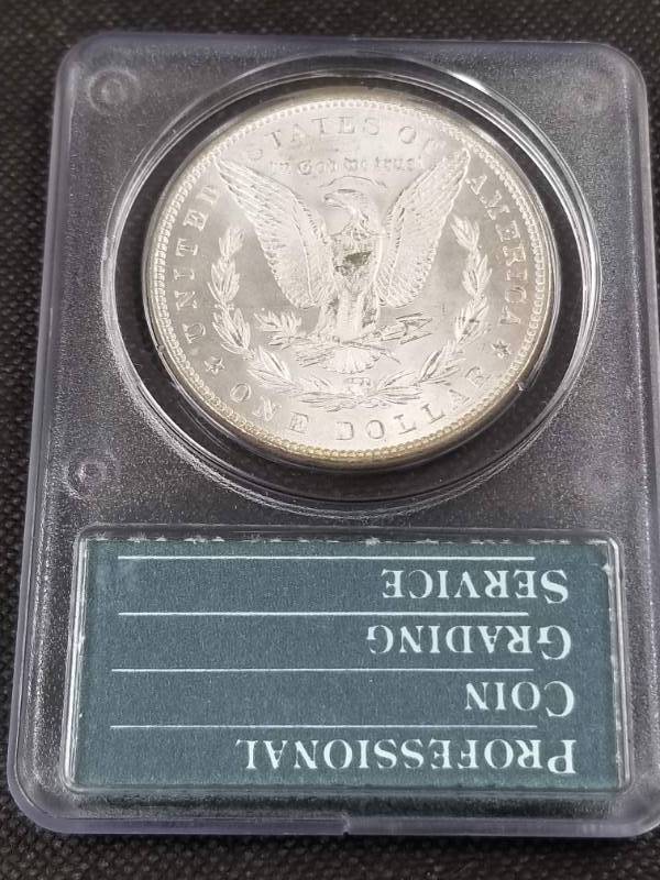 1883 MORGAN SILVER DOLLAR MS63 1ST GENERATION PCGS RATTLER HOLDER