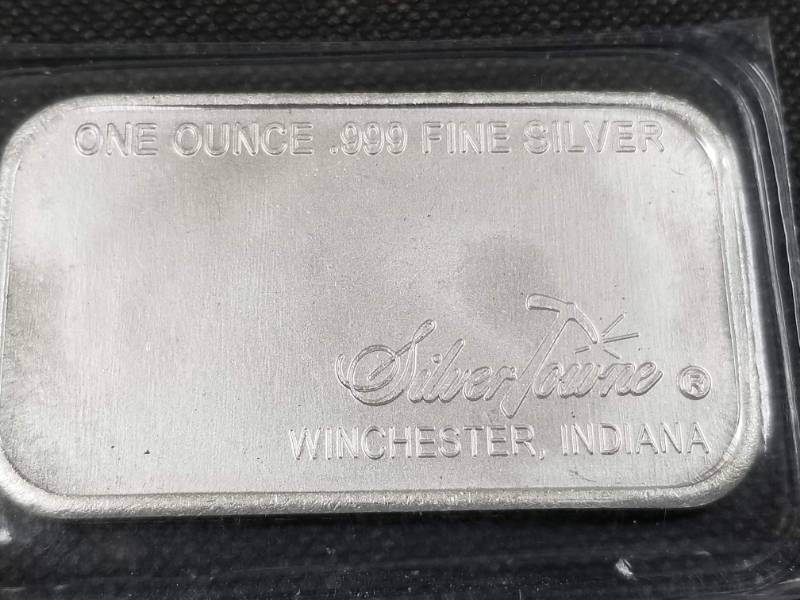 1 TROY OZ. .999 FINE SILVER BAR PROSPECTOR BY SILVERTOWNE SEALED