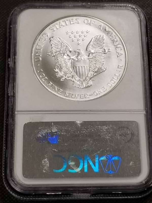1994 AMERICAN SILVER EAGLE 1 TROY OZ. .999 FINE SILVER MS69 NGC