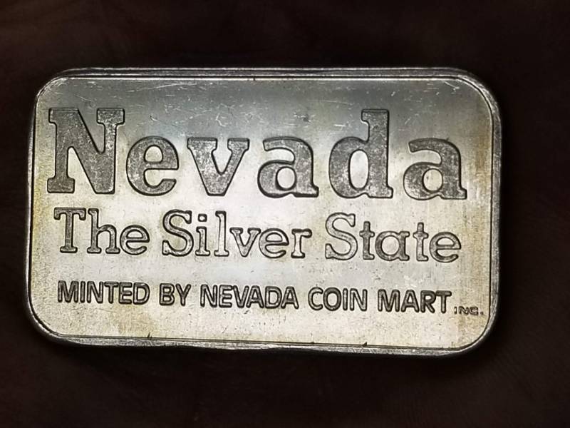 1 TROY OZ. .999 FINE SILVER BAR NEVADA PROSPECTOR