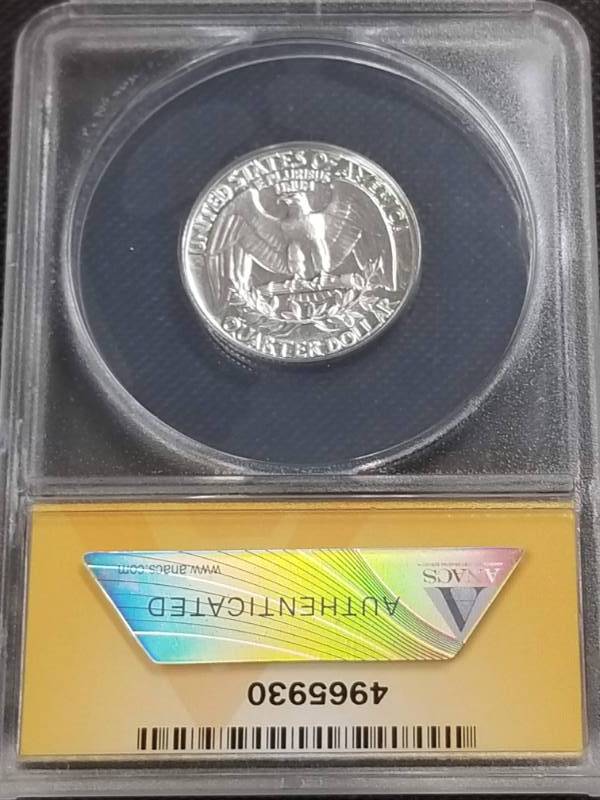 1961 PROOF WASHINGTON SILVER QUARTER PR67 ANACS