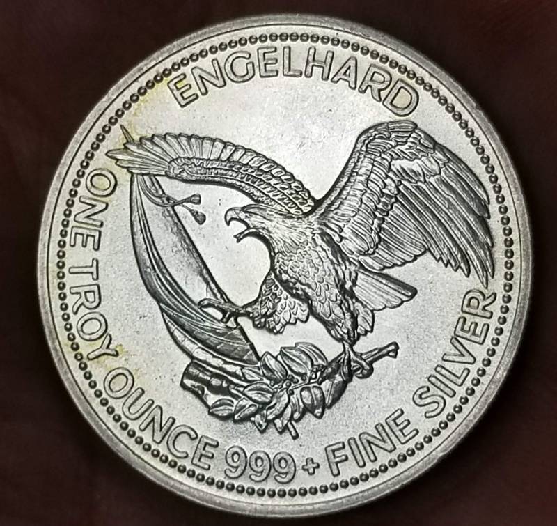 1 TROY OZ. .999 FINE SILVER 1985 ENGELHARD THE AMERICAN PROSPECTOR