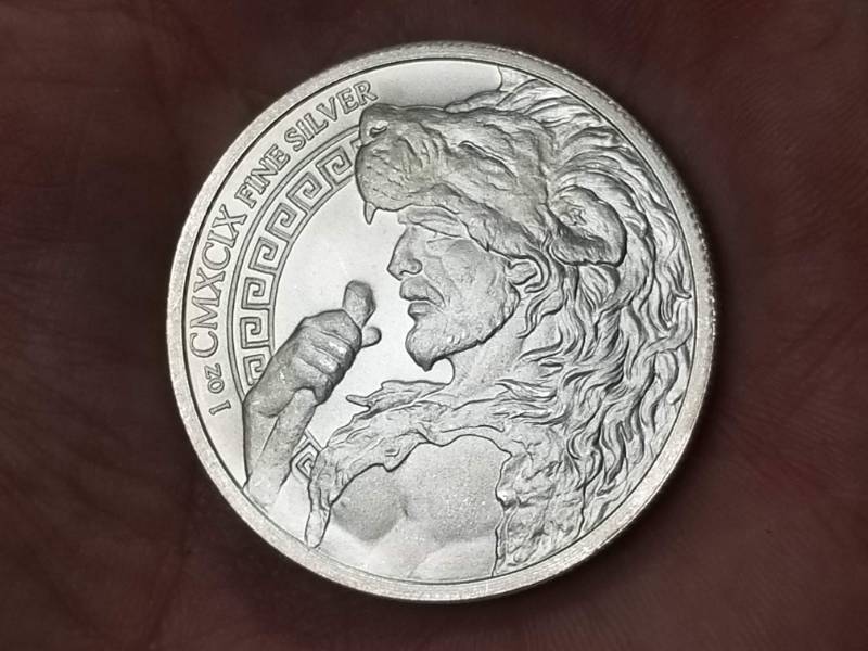 1 TROY OZ. .999 FINE SILVER CRETAN BULL VII