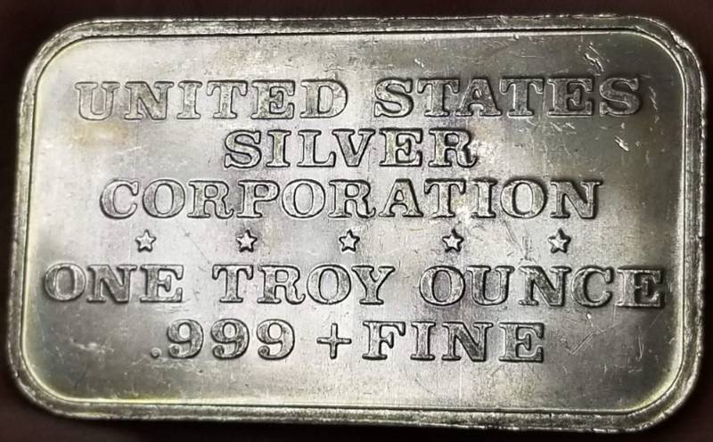 1 TROY OZ. .999 FINE SILVER ART BAR 1974 SOCRATES