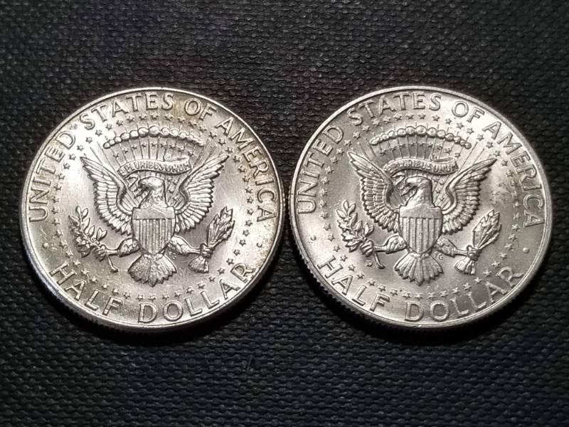 2 BU-UNC 1964 KENNEDY SILVER HALF DOLLARS