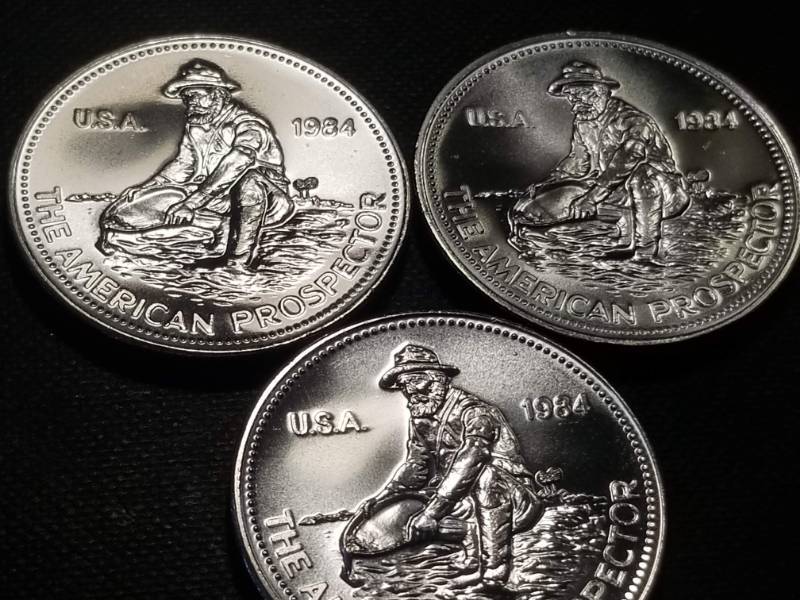 3 TROY OZ .999 FINE SILVER (3X 1oz ENGELHARD PROSPECTORS)