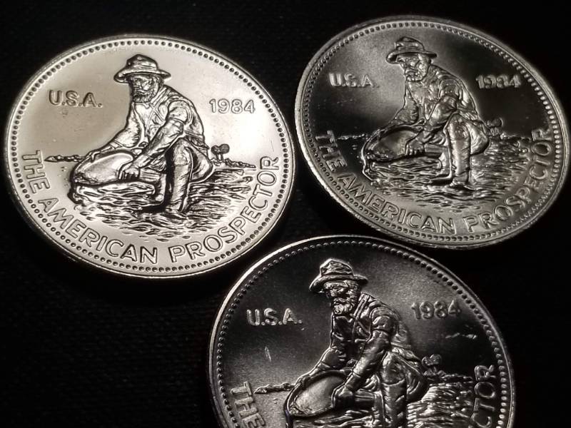 3 TROY OZ .999 FINE SILVER (3X 1oz ENGELHARD PROSPECTORS)
