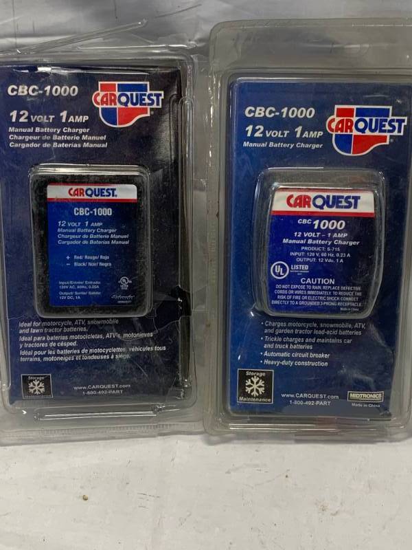Lot Of 2 Carquest Battery Tender Trickle Chargers Super Summer Auction Sig Sauer New Tools Welding K Bid