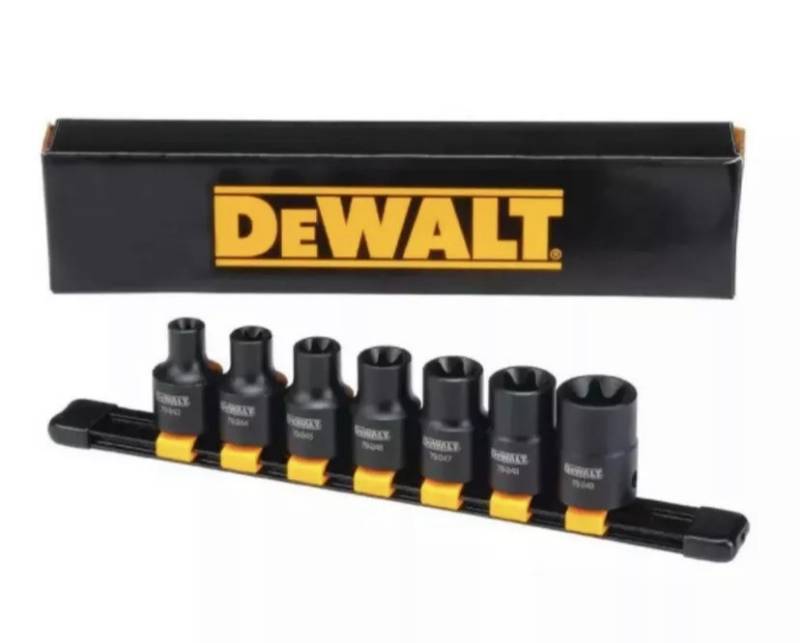 lot 16 image: Brand New DeWalt 7pc 12 Dr. Impact Torx Set
