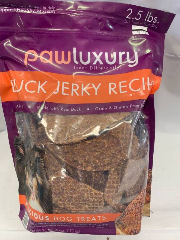 lot 55 image: Duck Jerky Dog Treats 2.5 Pounds  $24.95 at Costco