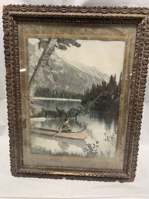 lot 67 image: 1930s or 40s 14 x 19 Natures Highway Picture