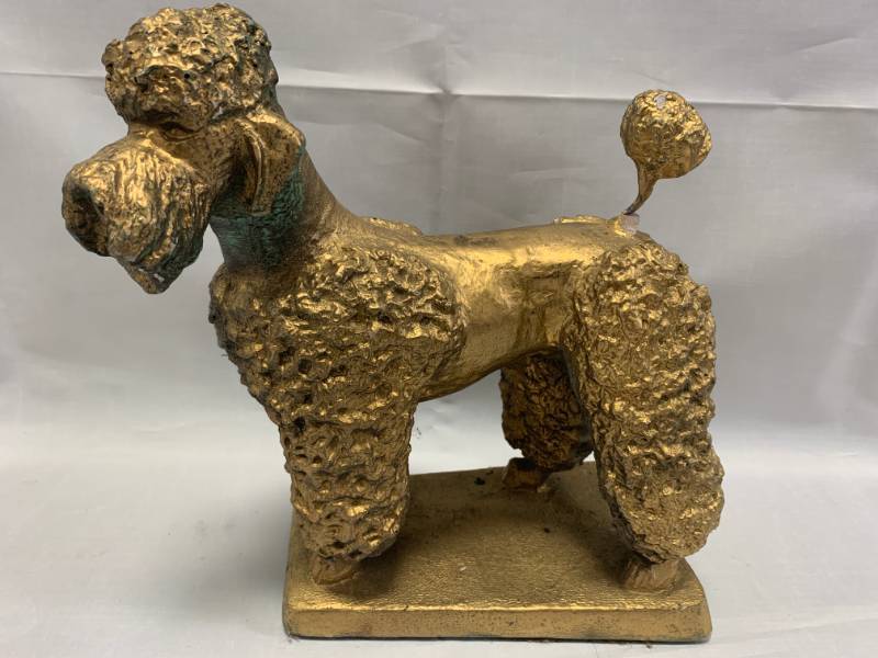 lot 98 image: Old Poodle Statue 9 Tall