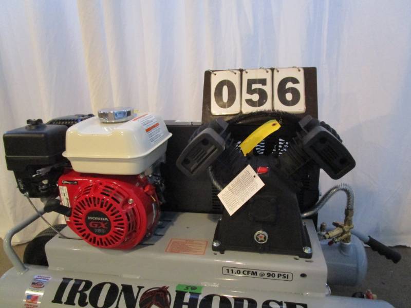lot 56 image: Iron Horse 10 Gallon Twin Tank Job Site Air Compressor
