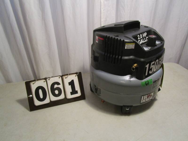 lot 61 image: Iron Horse 6 Gallon Pancake Portable Air Compressor