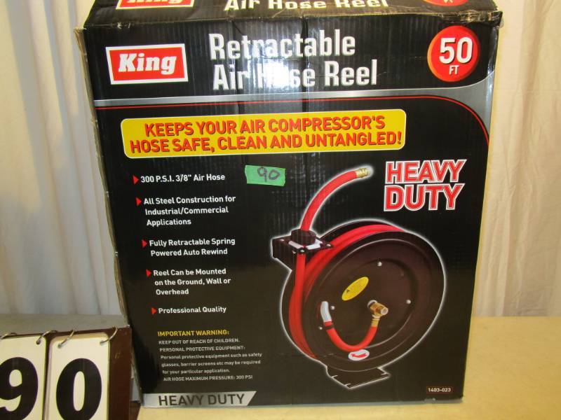 lot 90 image: King Retractable Air Hose Reel