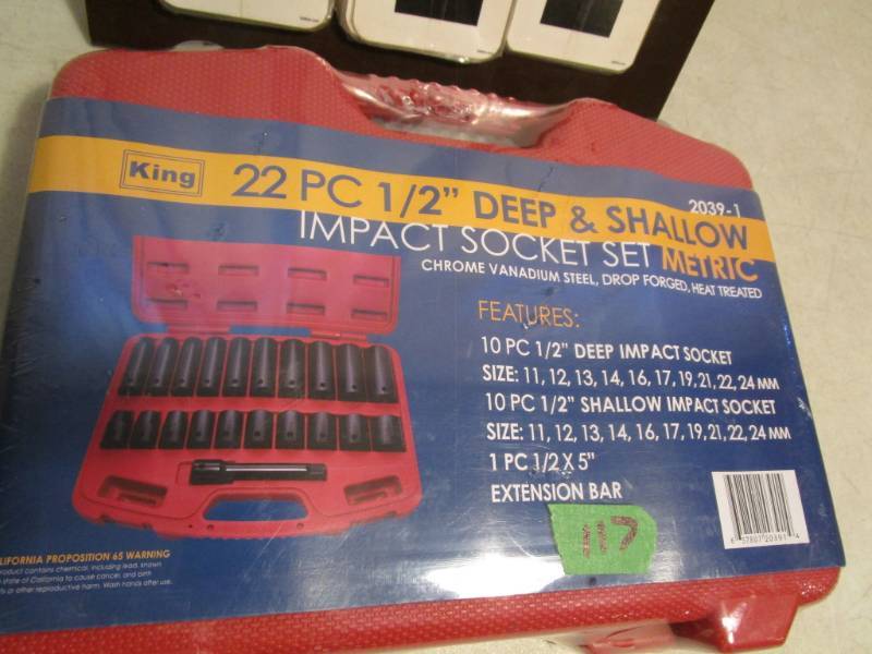 lot 117 image: King 22 pc 12 Drive Deep & Shallow Socket Set