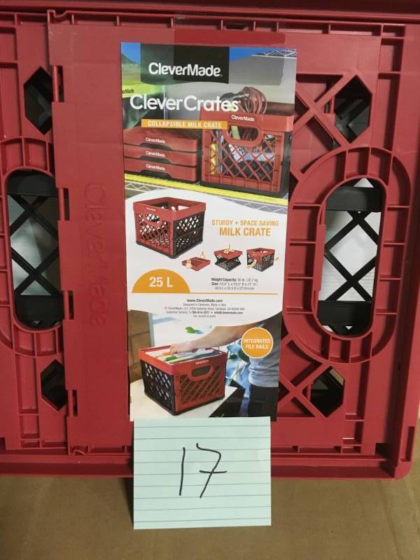 lot 17 image: CleverMade Collapsible Milk Stackable Storage Utility  in good condition