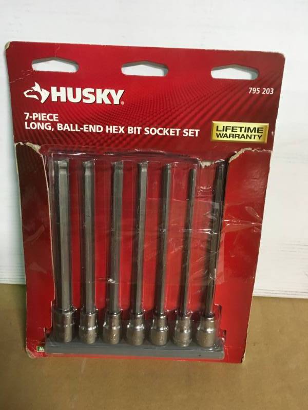 lot 27 image: HUSKY LONGBALL END HEX BIT SOCKET SET 7-PIECE  in good condition