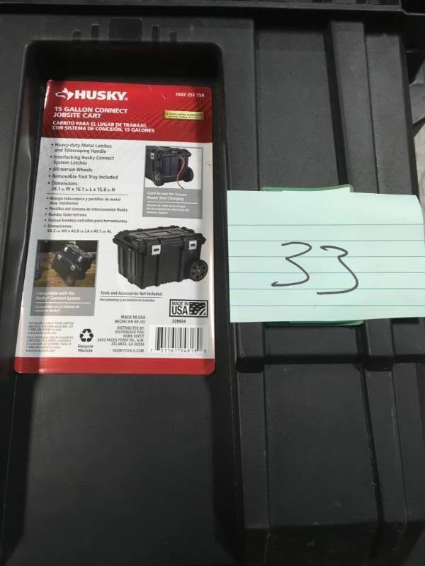 lot 33 image: Husky 26 in. Connect Mobile Tool Box Black  in good condition
