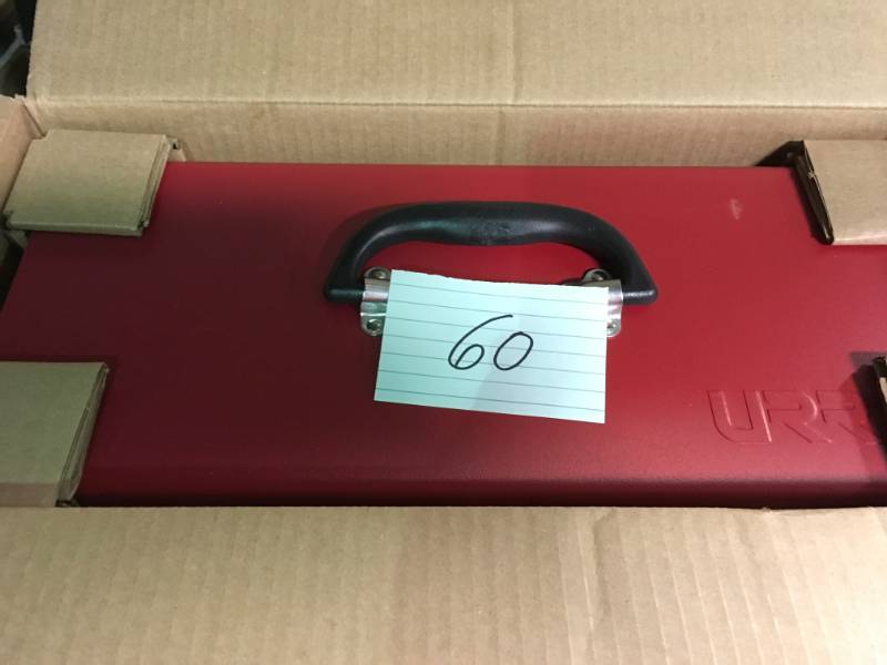 lot 60 image: URREA Heavy Duty Metal Tool Box - 17 in. X 7 12 in. X 7 in.  in good condition