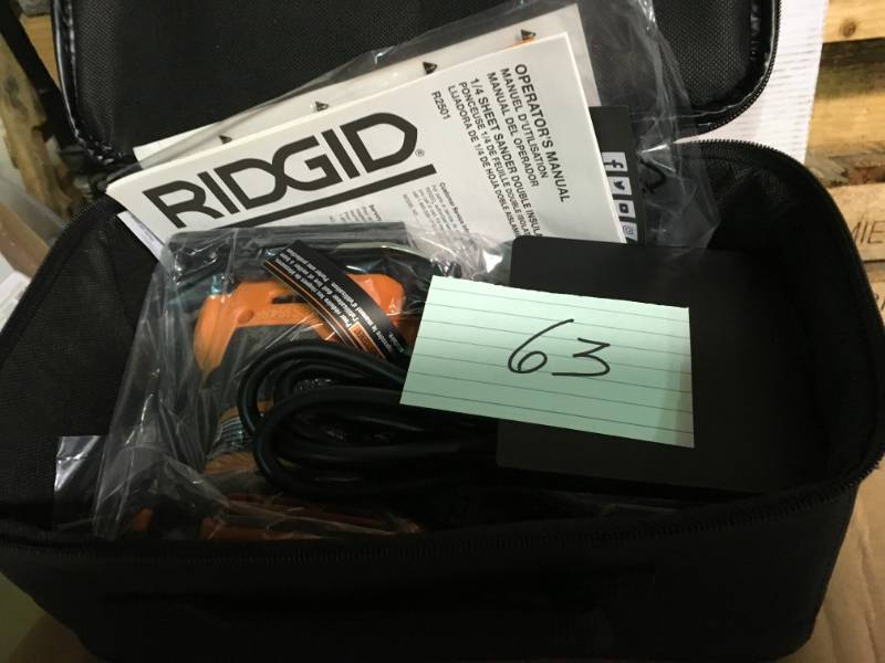 lot 63 image: RIDGID 2.4 Amp 14 Sheet Sander with AIRGUARD Technology  in good condition